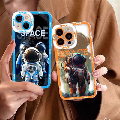 Astronaut Space Cover Clear Phone Case For iPhone Apple 17 17E AIR 16E 16 15 14 12 13 11 Pro 8 7 Plus Max Silicone Case Shell