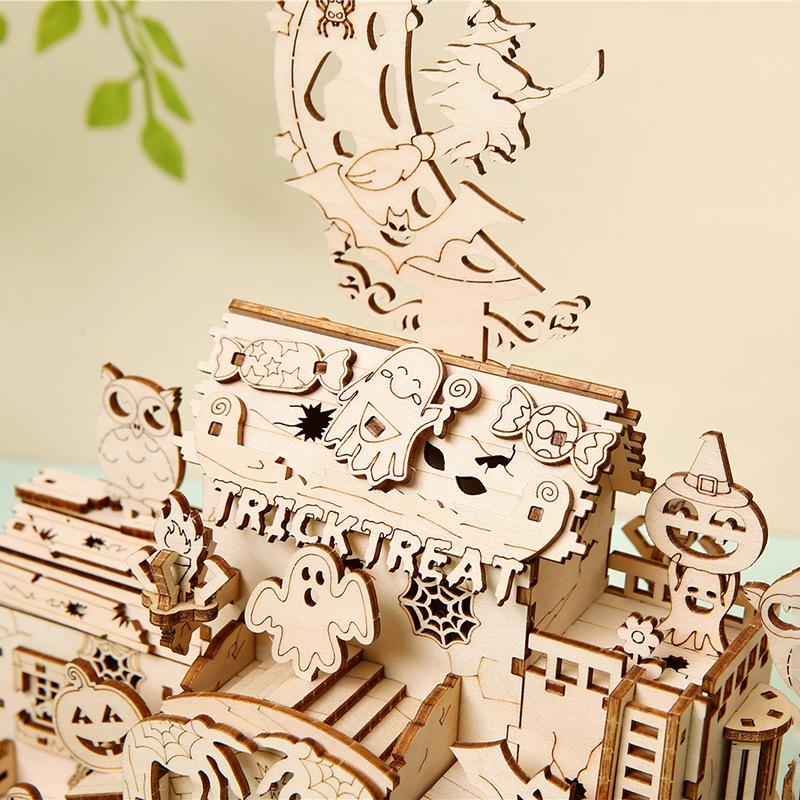 Haunted House Wooden Jigsaw Puzzles - Educational Toys for Kids