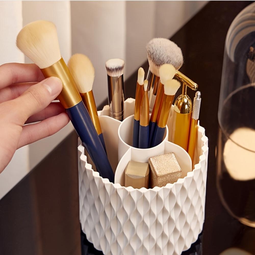 Multifunktionale, um 360 ° drehbare Aufbewahrungsbox für Make-up-Pinsel, tragbare Aufbewahrungsbox für Desktop-Kosmetik, Lippenstift, Augenbrauenstift, Lidschattenpinselhalter