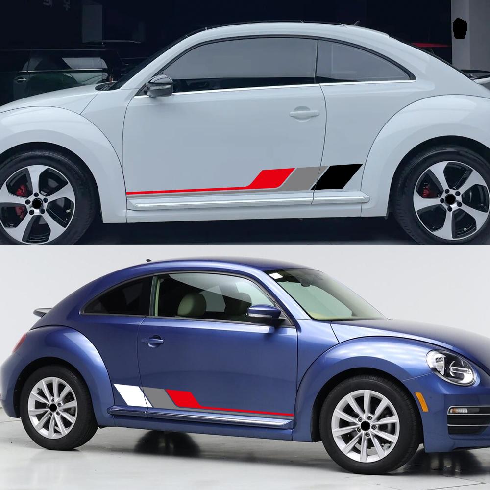 Pro VW Beetle Sada bočních samolepek na dveře auta Vinylová fólie na polep auta Vodotěsné Kreativní vozidla PVC samolepky Vnější autodoplňky