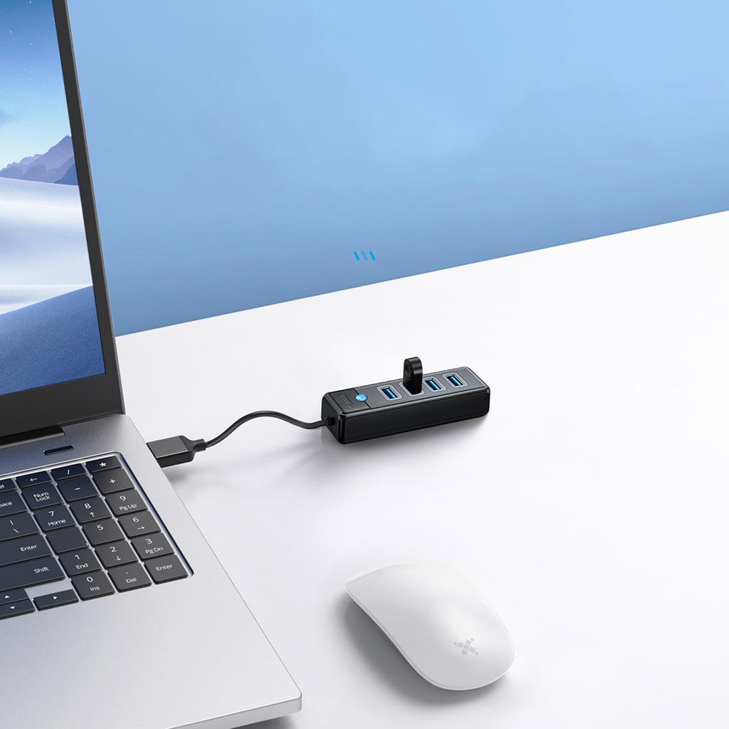 PW4U-U3 USB-A Splitter Hub - 4x USB-A - schwarz