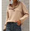 Women S Casual Long Sleeve Pullover Knit Sweater Button Edge Basic Top