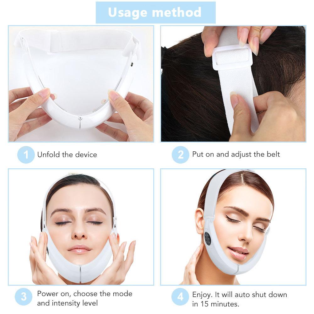 Microcurrent Face Slimming Massager Vibration Facial Massage For V-Line Facial Beauty And Double Chin Jaw Muscles Tightening