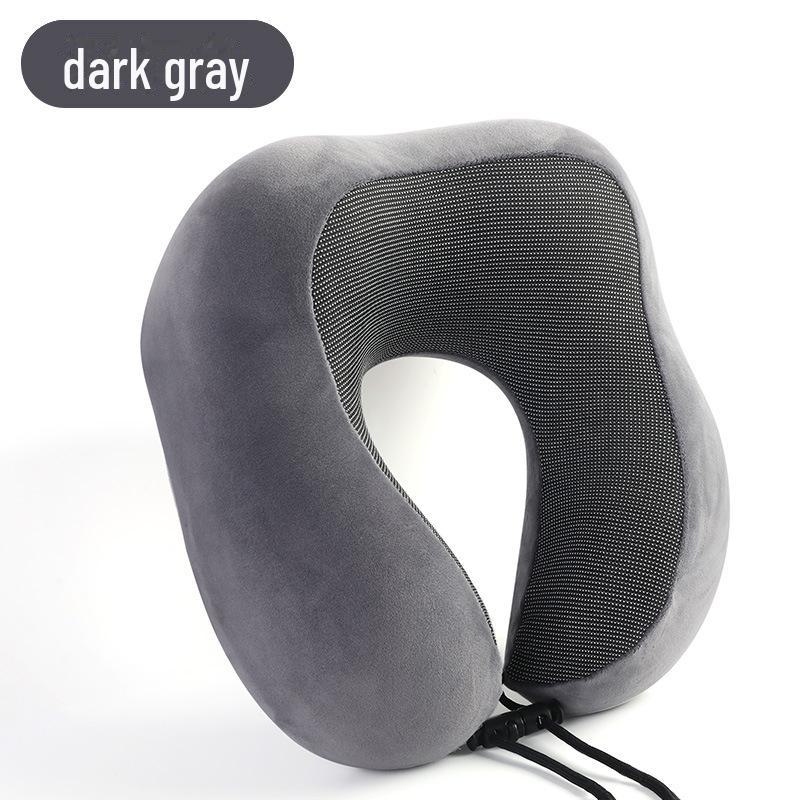 U-Shaped Ice Silk Memory Foam Neck Pillow for Cervical Support and Travel