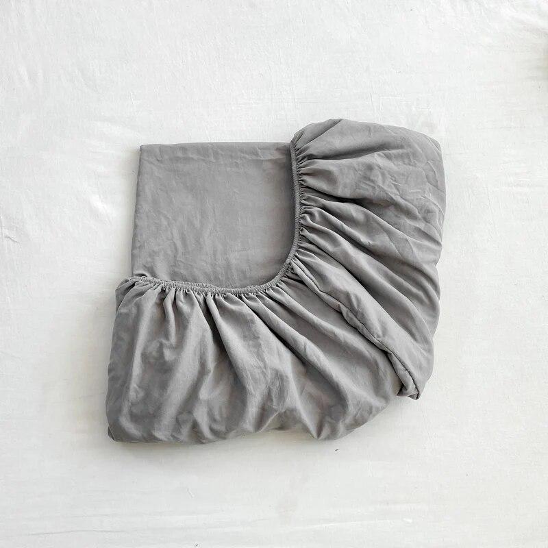 

Хлопковое постельное белье, простыня, эластичная лента вокруг наматрасника, одинарный, двойной, размер King Queen, сплошной цвет, покрывало без наволочки 140x190x30cm