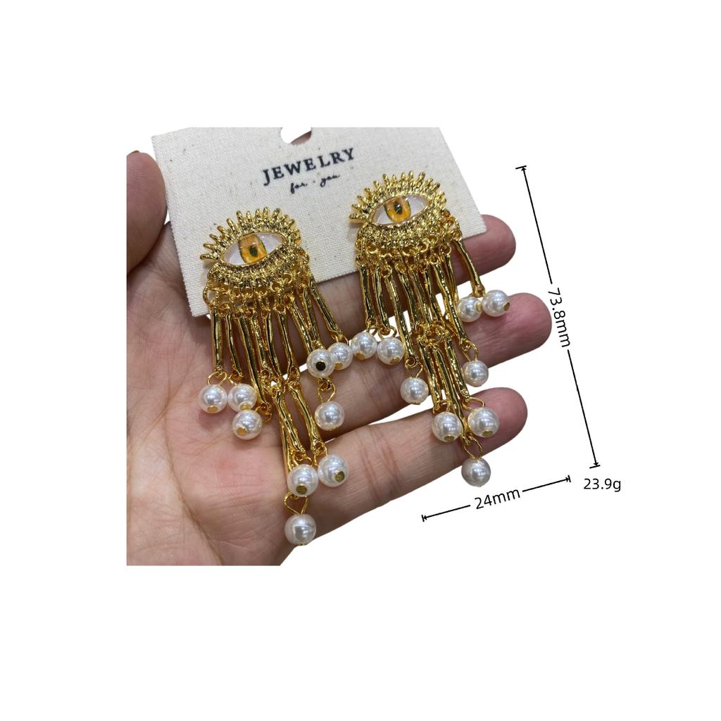 Lunettes de soleil frangées Œil du Diable Design Personnalisé Boucles d'oreilles assorties Accessoires Boucles d'oreilles à clous Rétro Premium pour Femmes