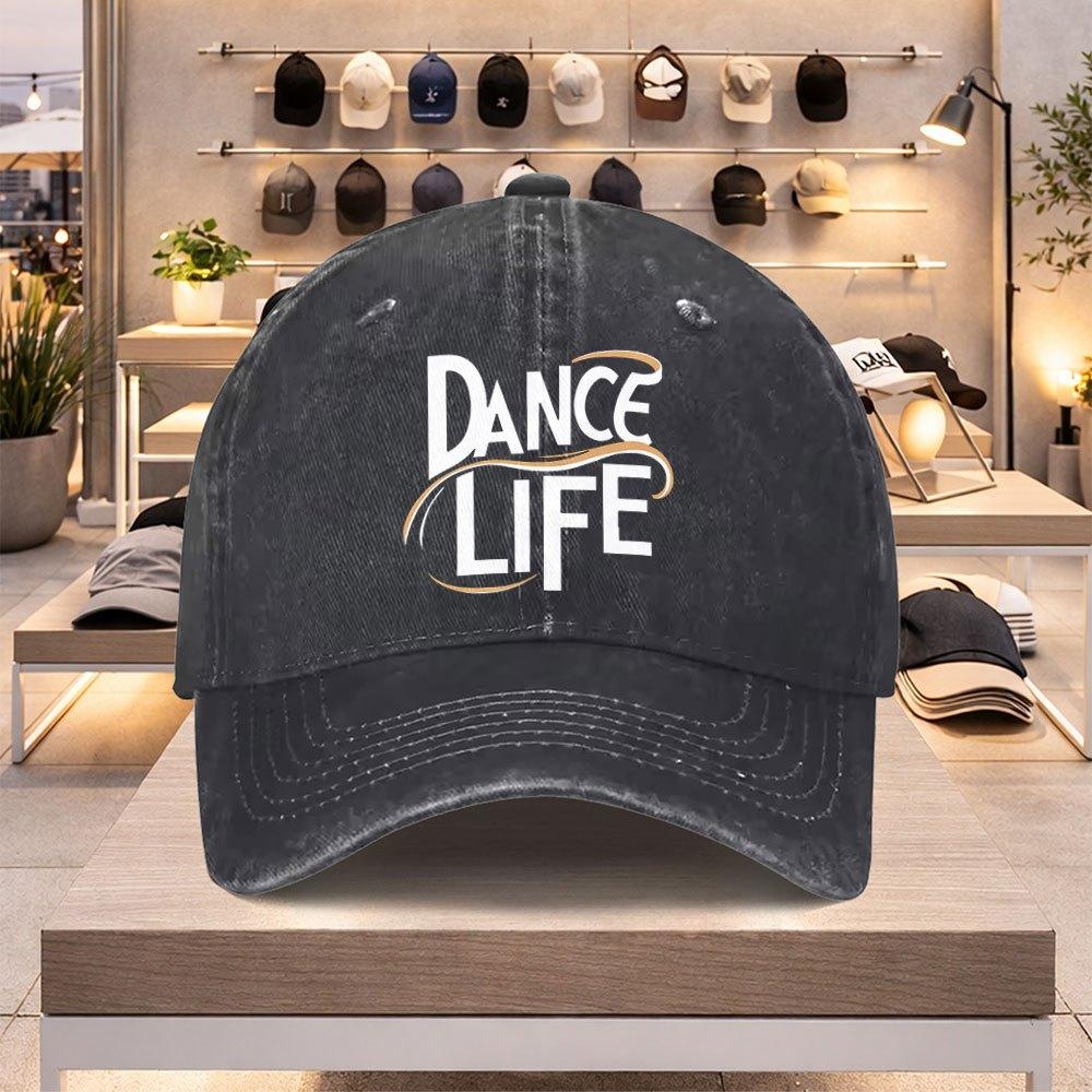 DANCELIFE Logo Baseball Cap  Lightweight Adjustable FlatBrim Hat for Unisex  Women Spring Summer Valentines Day