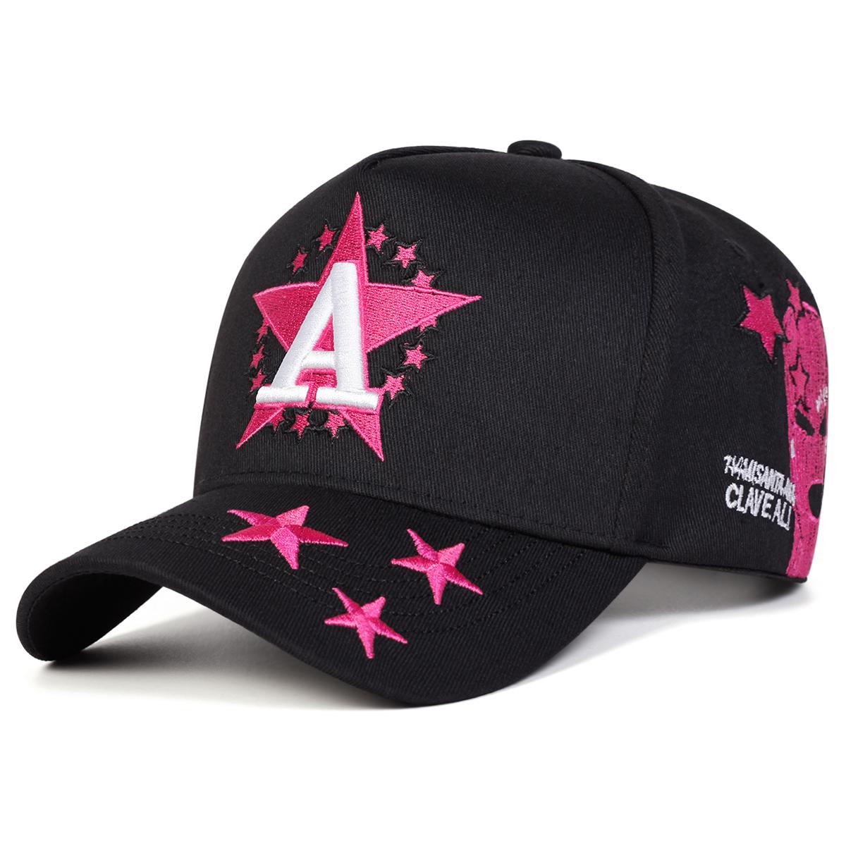 

Unisex A Letter Pentagram Embroidery Baseball Caps Spring Autumn Outdoor Adjustable Casual Hats Sunscreen Hat Sports Cap
