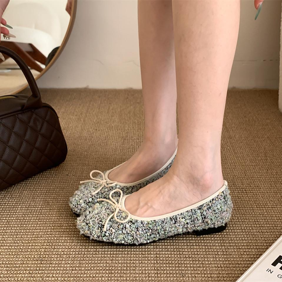 Fashion Bailamos Spring Women Flats Fashion Round Toe Shallow Slip On Ladies Elegant Ballerinas Shoes Soft Low Heel Boat Shoes