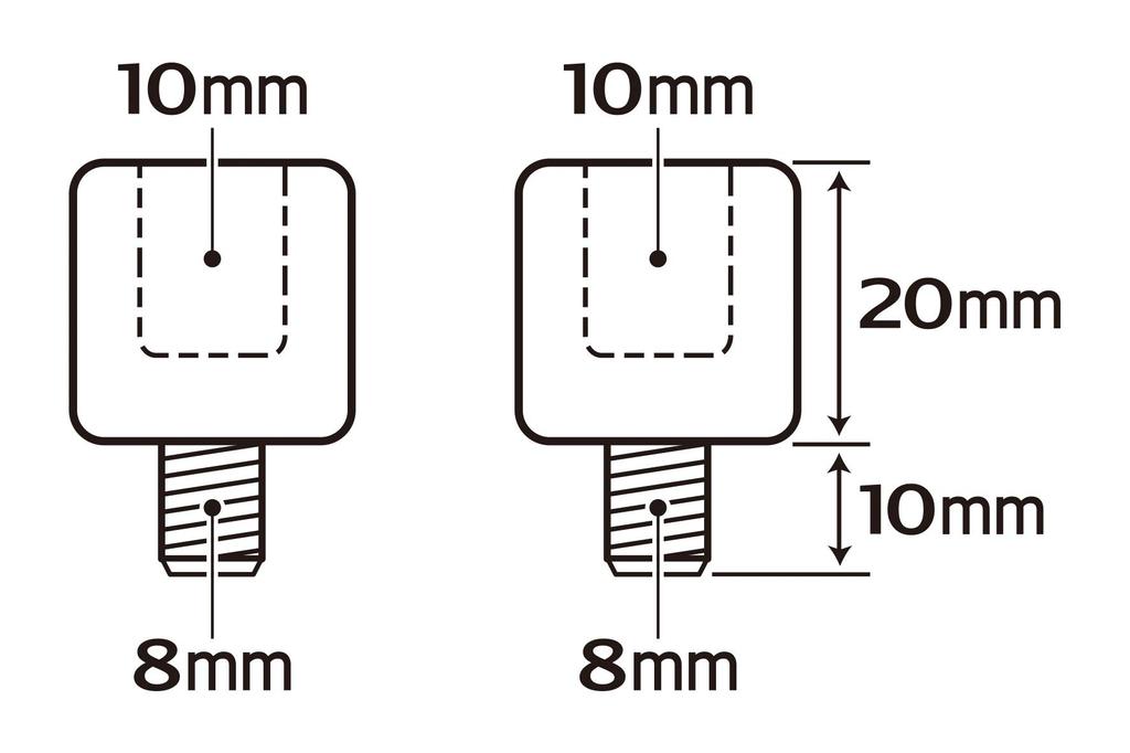 Tanax C-1 Lusterko Motocyklowe Napoleon Adapter Konwersji Średnicy Śruby, Czarny, 0,4 cala (10 mm) do 0,3 cala (8 mm) Pozytywny