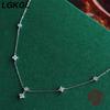 LGKGL Read S925 Silver Plated 18K Gold Sparkling Zircon Flower Necklace for Women Girl Exquisite Party Jewelry Gifts