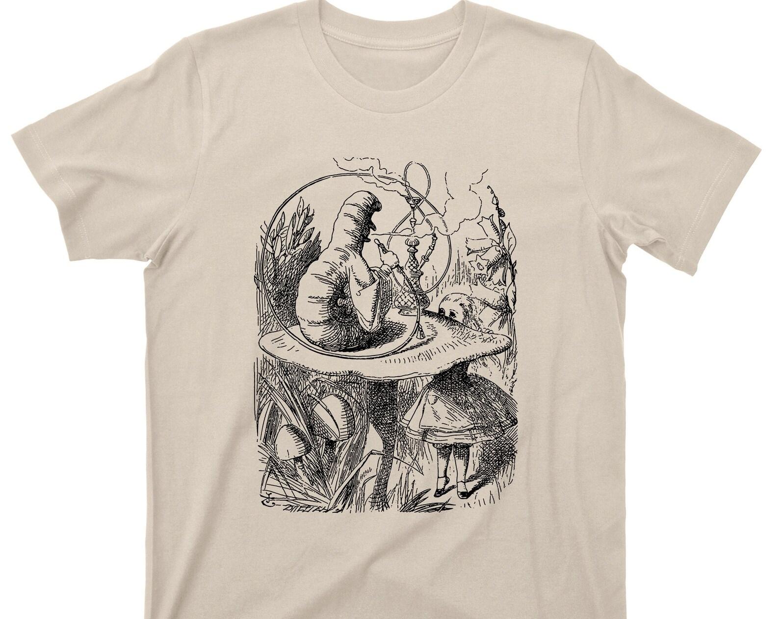 Alice In Wonderland T Shirt - Caterpillar Smoking Hookah Graphic TShirt 3XL