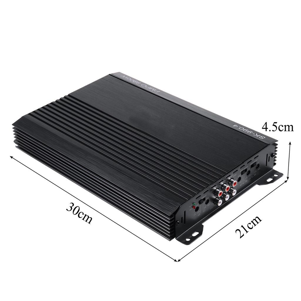 4-канальный 12В 9900Вт Алюминиевый сплав Автомобильный Мощный Стерео Усилитель Звука Автомобильный Усилитель Мощный Автозвук Сабвуфер