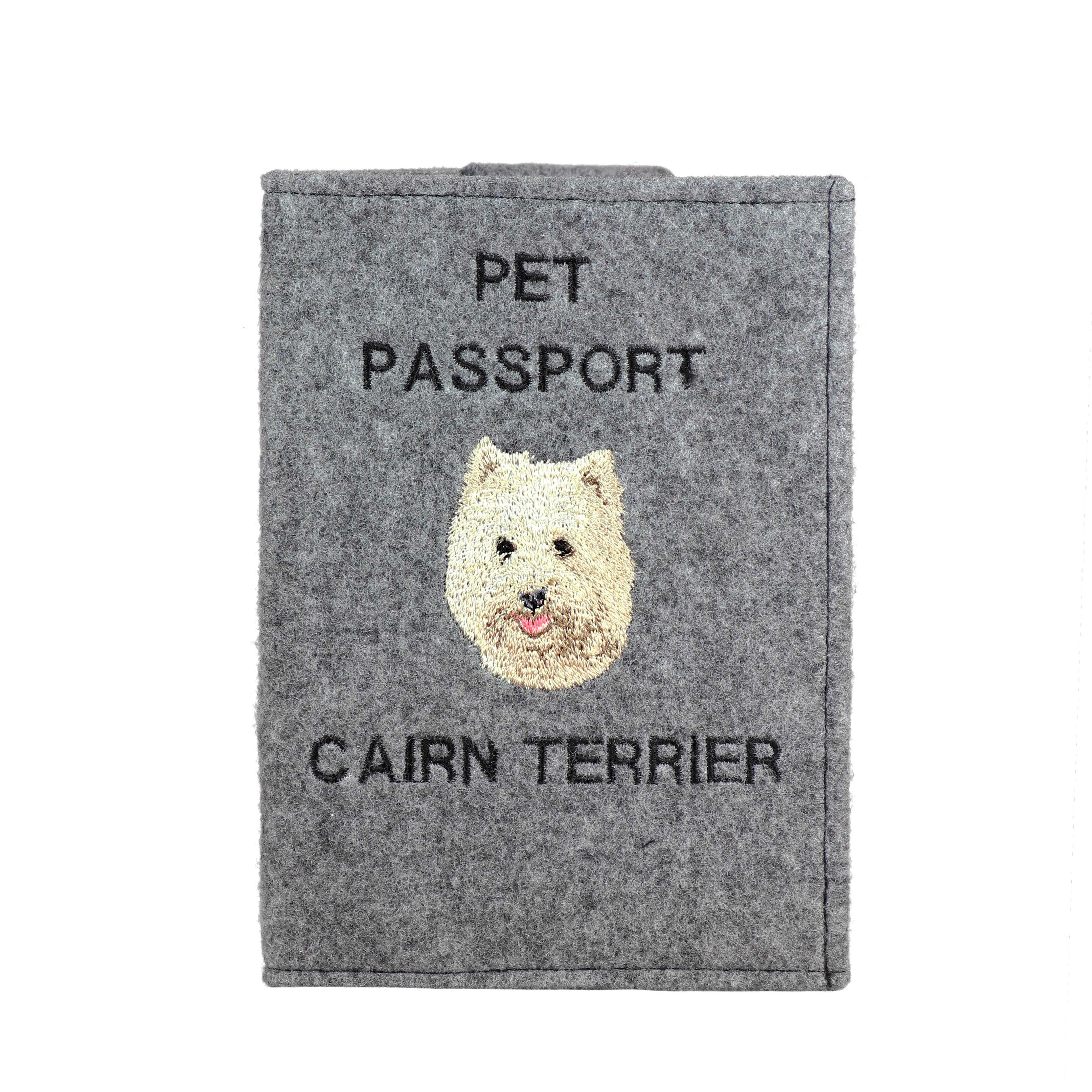 

Cairn Terrier - Dog passport case, document case, gift for the traveller from the Art-Dog brand сірий колір