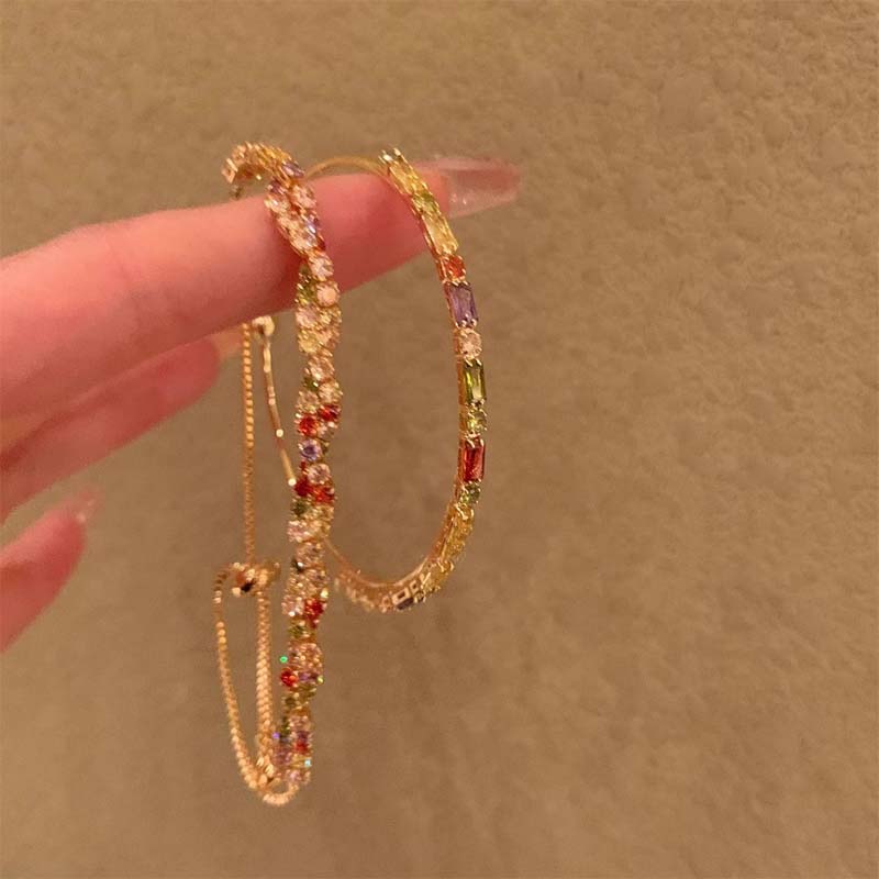 Fashion Colorful Crystal Zircon Bracelet for Women Girls Luxury Adjustable Opening Bracelet Bangle Wedding Charm Jewelry Gifts