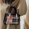 Korean Foreign Style Handbag Women's 2025 New Fashion Plaid Small Square Bag High Value Single Shoulder Messenger Bag Women
