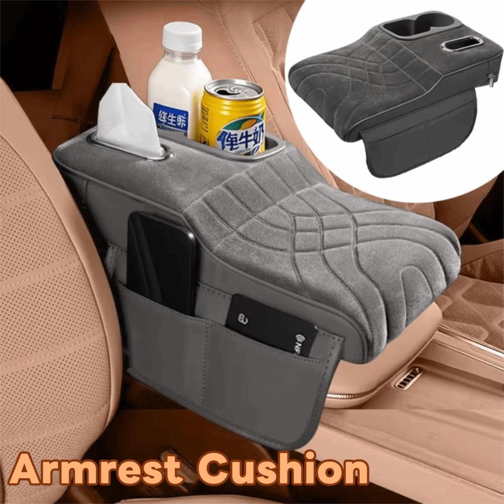Tissue Box Car Armrest Box Velvet Surface Armrest Height Increase Pad  Console Organizer