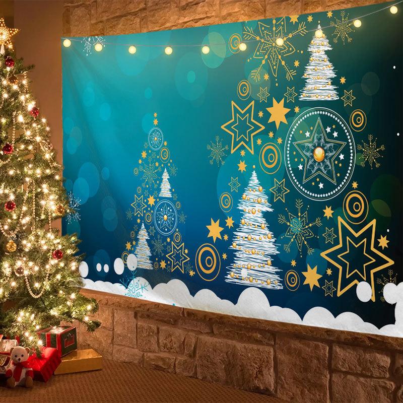 Christmas Tapestry Wall Mount Santa Claus Christmas Tree Fireplace Elk Tapestry Bedroom Living Room Dormitory Wall Decoration