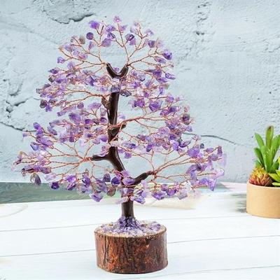 Gemstone Money Tree Feng Shui Bonsai Chakra Balancing Reiki Crystal Healing Good Luck Spiritual Enhancement Decor