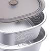 Sieve Set Made of Stainless Steel with Fresh-keeping Containers, Salad Bowls for Grapes, Rice,