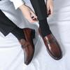 Fashion Loafers Shoes Men PU Solid Color Low Heel Square Head Comfortable Classic Daily Business Casual Men Shoes Large Size 38-46