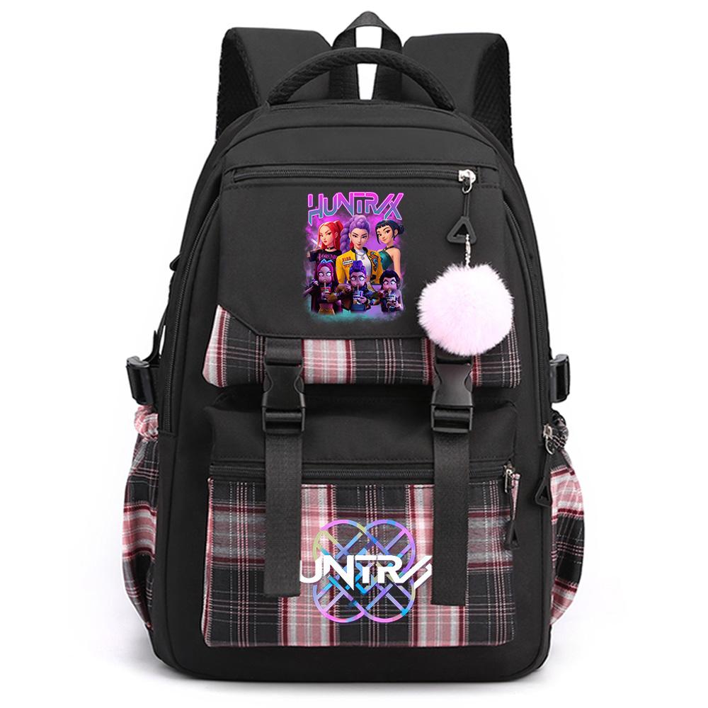 Cartoon Anime K-Pop Demon Hunters Printed Large Capacity Backpack for Teenger Student Bookbag Girl Boy Schoolbag Bookbag Women Waterproof Travel Bag