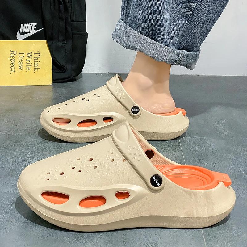 Fashion Beach Sandals Woman Korean Mens Shoes Tennis Luxury Brand 2024 Slip-Resistant Tenes Mascolino Men Slipper Non-Casual Tennis Net