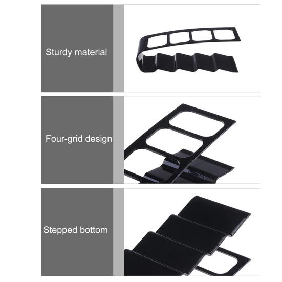 Remote Control Slots Heavy Duty Plastic Anti-slip Storage Rack with 4 Multi-purpose TV Air Remote Holder