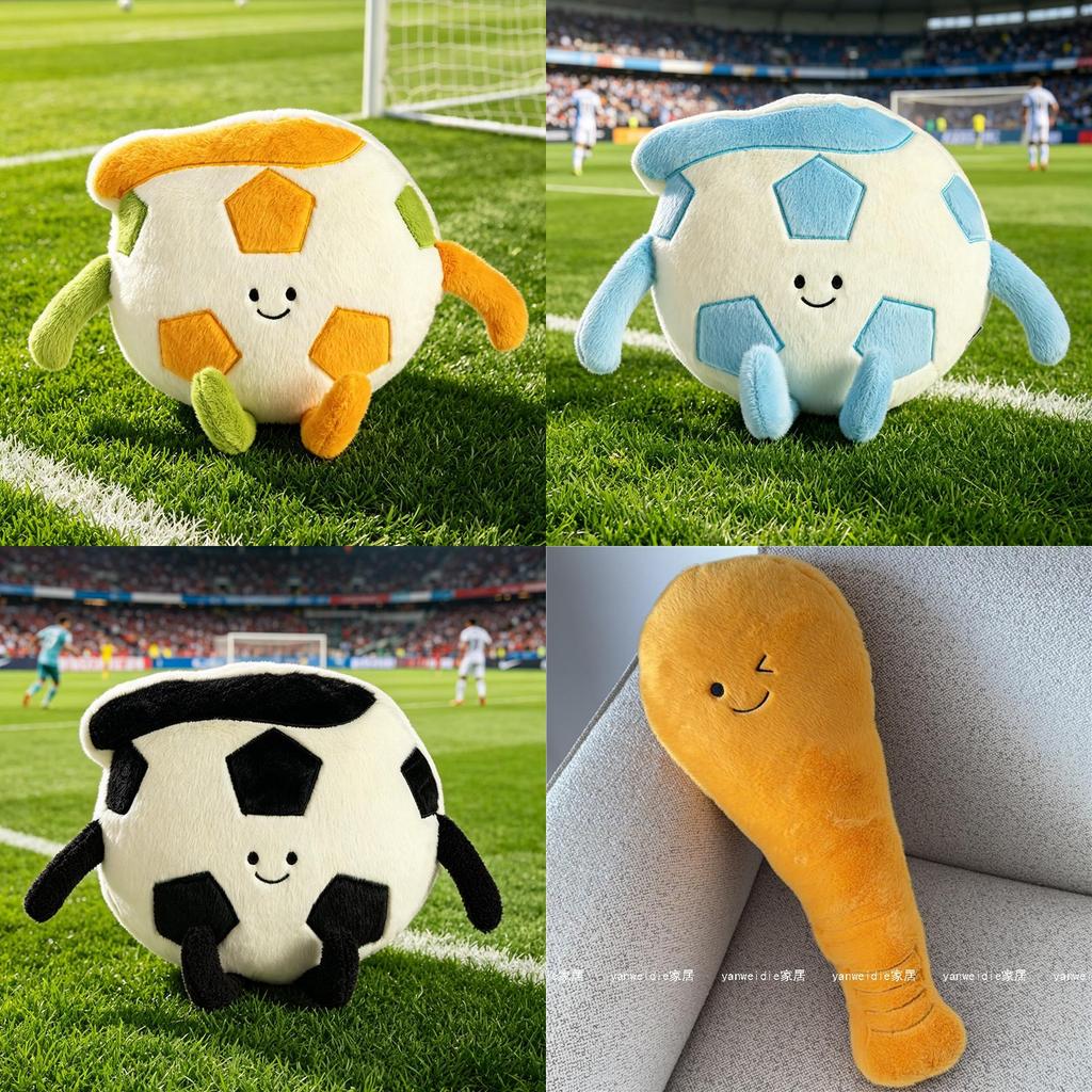 Cartoon Featherball Plush Cushion With Embroidered Design For Home And Office Lounge Decor