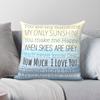 You Are My Sunshine Lyrics Square Pillowcase Polyester Linen Velvet Pattern Zip Decorative Bed Cushion Cover