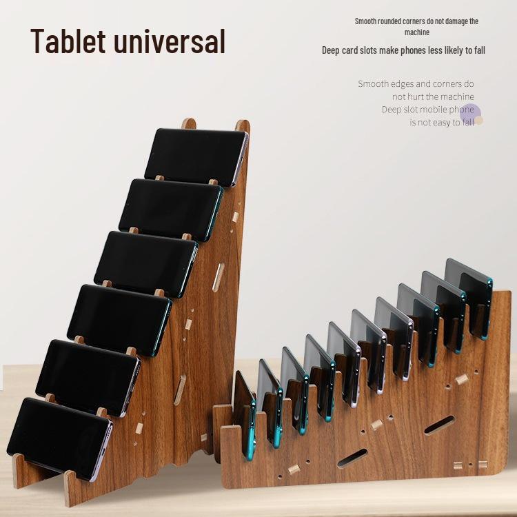 Wood Grain Multi-Phone Stand with Cooling Fan