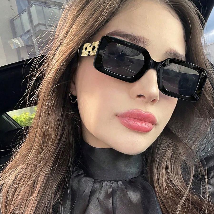 Oversize Rectangle Sunglasses Women Men Shades Retro Black Sun Glasses Luxury Brand Square Shades UV400
