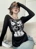 Chic Hollow Off-Shoulder Long-Sleeve Sun Protection Top for Women - Slim Fit, Flattering Early Autumn Style