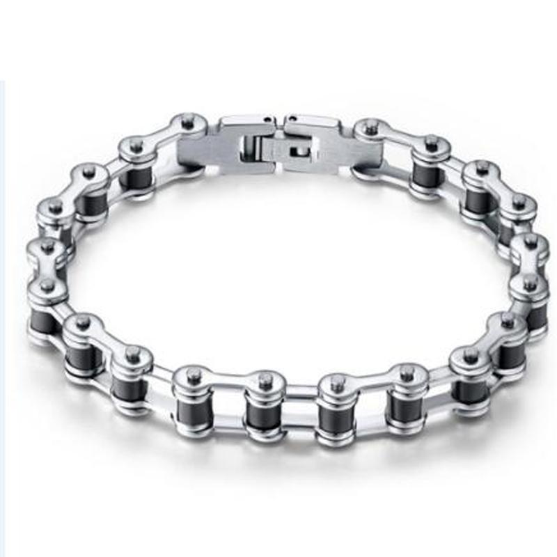 Top Quality Stainless Steel Biker Bracelet  Men's Motorcycle Chain Punk Rock Male Bracelet Biker Bicycle Bracelets for Men