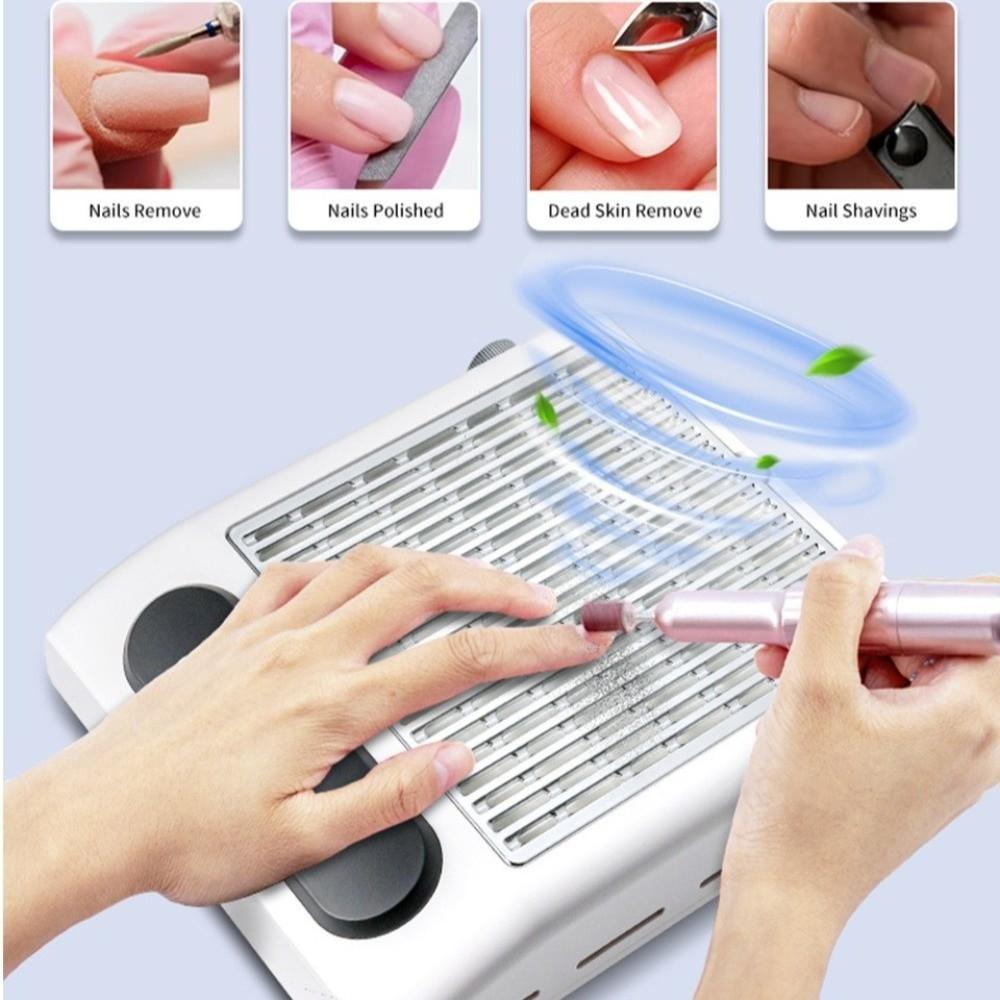Strong Suction Nail Dust Collector Rechargeable Low Noise Nail Vacuum Cleaner Reusable Professional Nail Extractor Fan