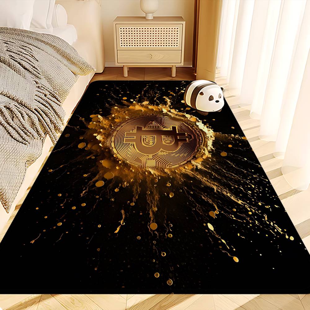 B-Bitcoin LOGO Door Mat Washable Non-Slip Living Room Sofa Chairs Area Mat Kitchen Doormat Area Rug