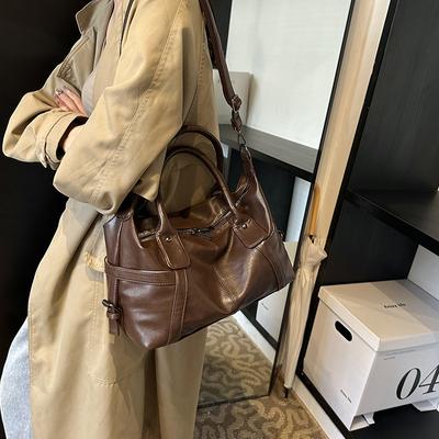 2025 New Simple Fashion Retro Trend Bag Women's Large Capacity Tote Bag Shoulder Messenger Bag