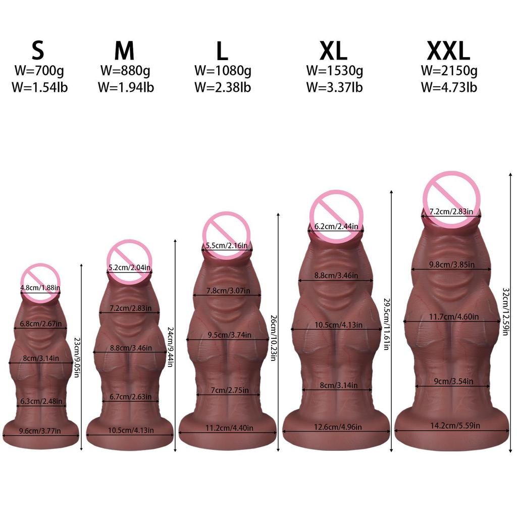 Manual Large Simulation Penis Massager for Female and Anal Play
