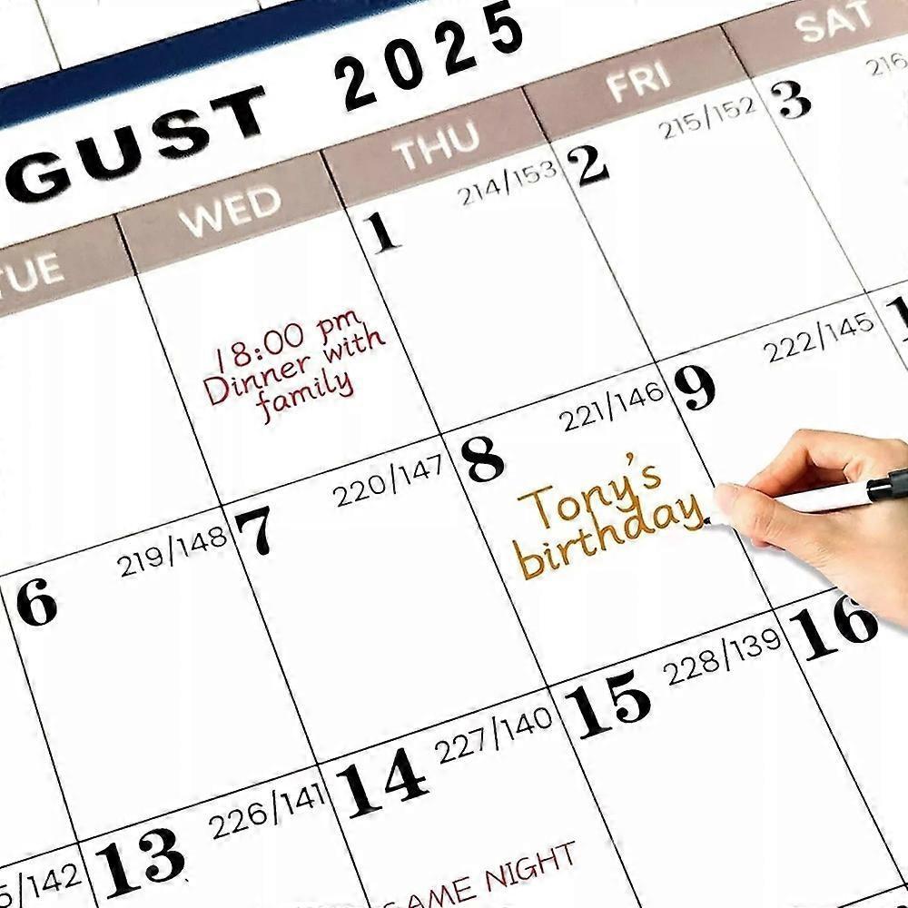 23 X 35 In. 2025 Wall Calendar Dry Erase - Large Calendar Wet and Dry Eraseable