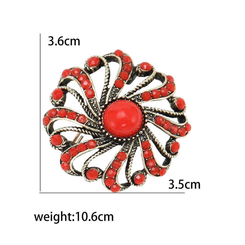 Middle Eastern Turkish Vintage Rhinestone Brooch Female, Temperament Bohemian Jewelry Pin