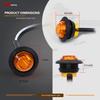 TMH 50 Pcs 3/4 Inch Mount Amber 3 LED Mini Round Trailer Side Marker Indicator Lights Clearance Button Signal Lamps Universal for Trucks Lorry Boat