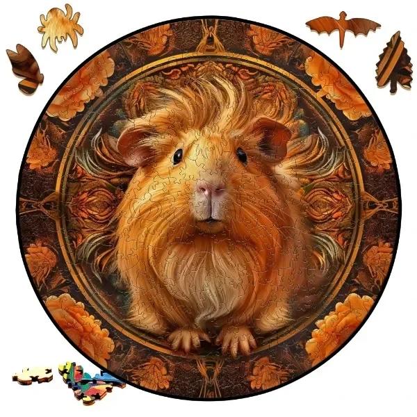 Non-Toxic Jigsaw Animals Wooden Puzzle For Kids And Adults Wooden Crafts Colorful And Round Shaped Tiger Rabbit Cat Wood Craft Toys