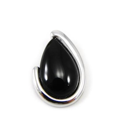 [G8838] - Black 'Obao' Silver Pendant