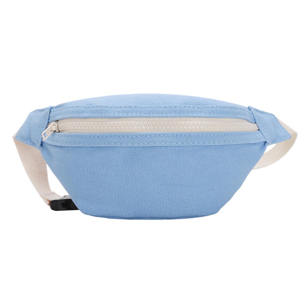 Kids Girls Casual Fanny Waist Bag Canvas Chest Bum Belt Pack Zip Ladies Casual Elegant Lightweight Daily Shoulder Pouch