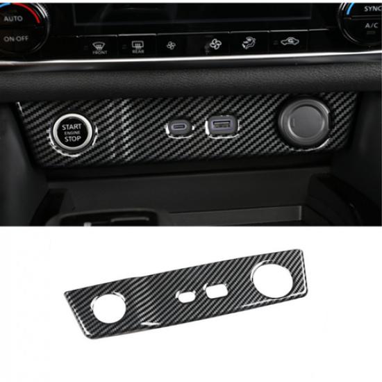 For Nissan Rogue - USB Power Trim Panel Cover Frame Carbon Fiber
