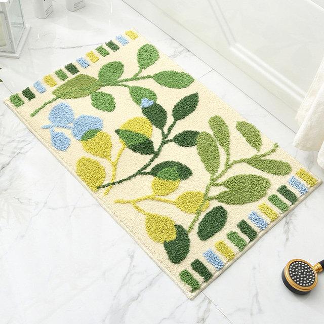 Anti Slip Floor Mat New Leaf Pattern Soft Bathroom Mat Quality Home Decor Absorbent Bedroom Hallway Toilet Rug Bath Mat