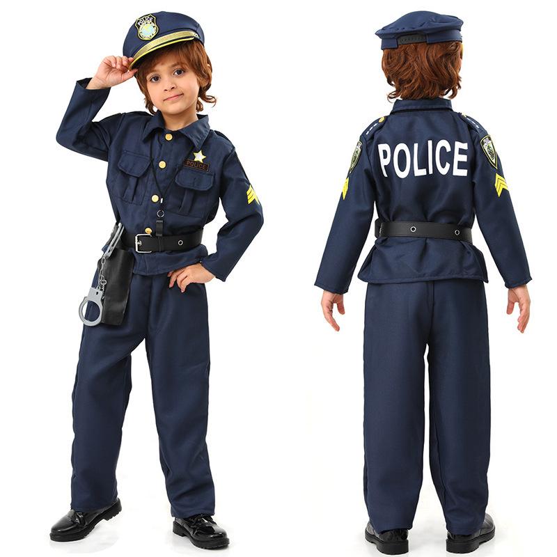 Children's Police Uniform Halloween Costume for Role-Play & Party Events