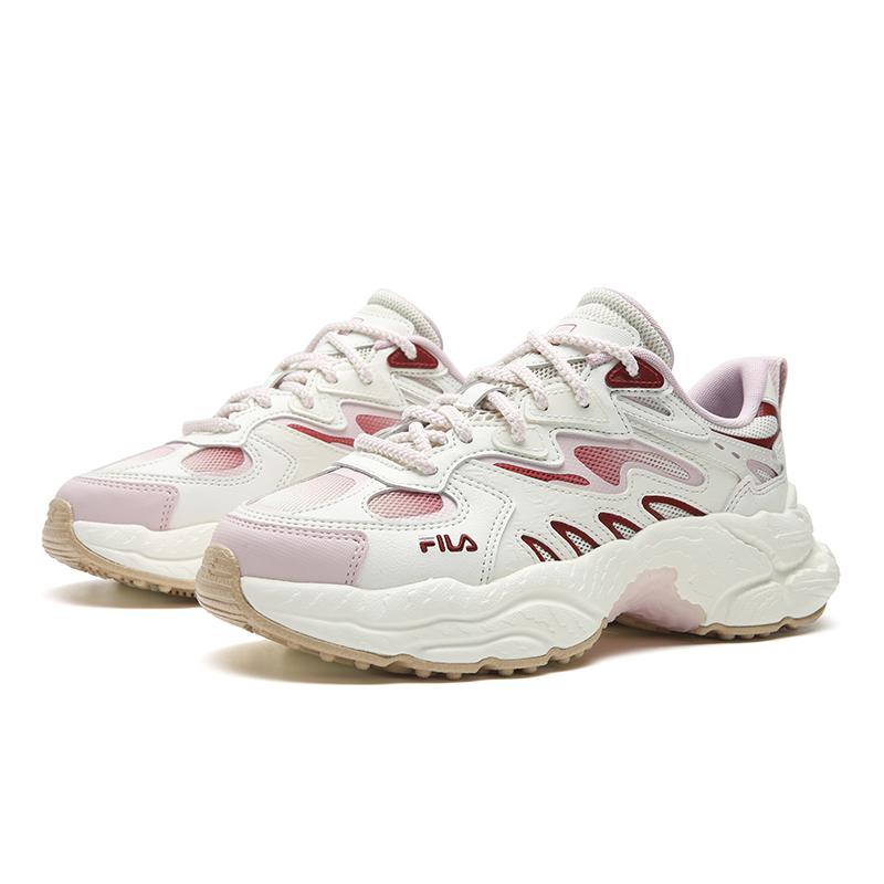 FILA FERN Abrasion Resistant, Breathable, Lightweight Low top Chunky Sneakers Women's White Pink F12W622118FMP