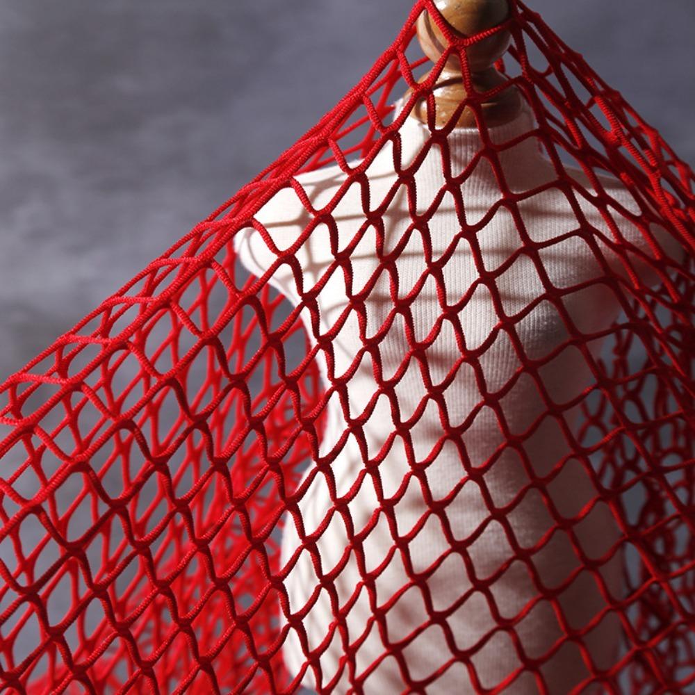 Новая Утолщенная Рыболовная Сеть Ткань Ткань DIY Эластичная Полая Сетчатая Ткань Крупная Сетчатая Ткань Женская Девочки L красный
