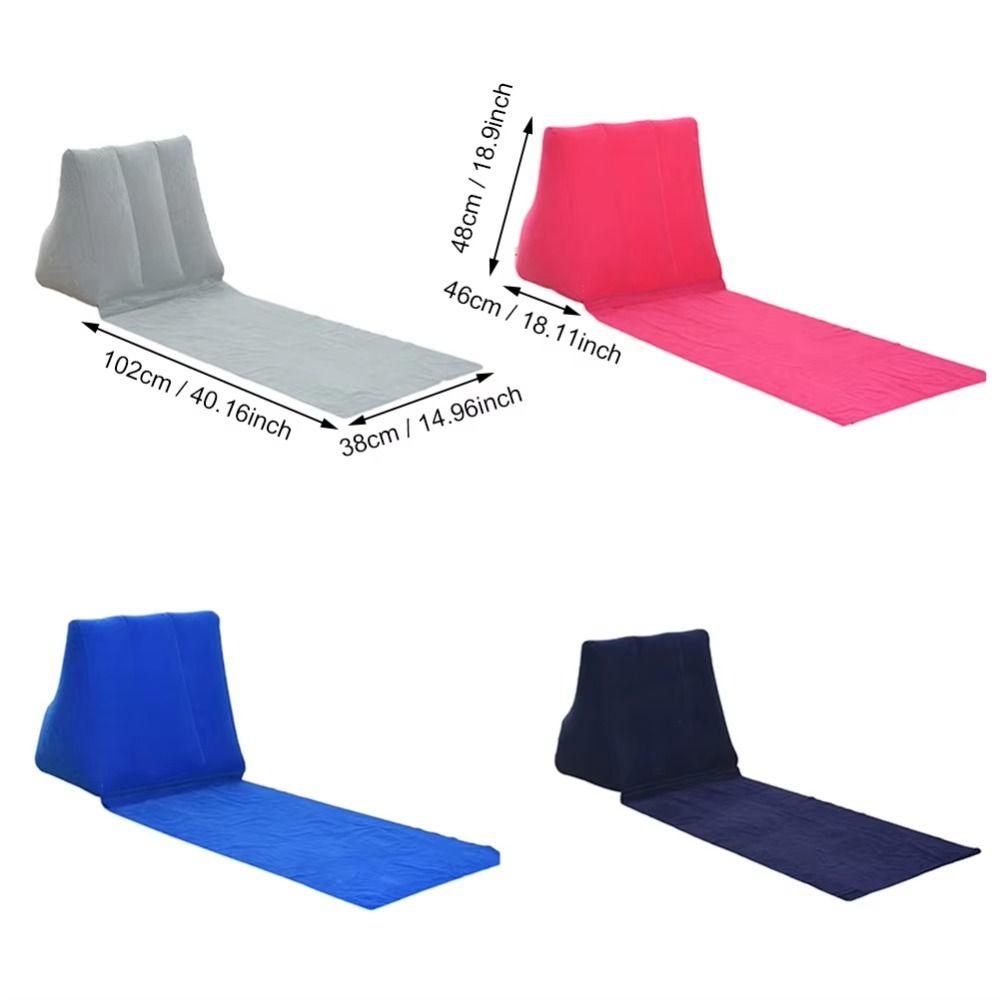 Foldable Inflatable Travel Mattress Soft Lounger Back Pillow Cushion  Household